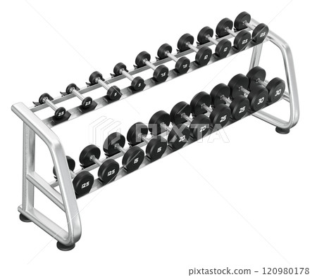 Gym Dumbbell rack in X shape, a stand for weightlifting gym equipment 120980178