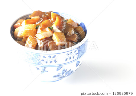 A luxurious, heaping bowl of pickled seafood with plenty of ingredients photographed on a white background A luxurious, heaping bowl of pickled seafood with plenty of ingredients photographed on a white background 120980979