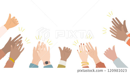 Hands of diverse people applauding 120981023