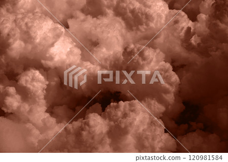 Banner. Color of the year, 2025, mocha mousse,. Fluffy Cloudy sky background, dark clouds for rainy weather and sad mood Banner. Color of the year, 2025, mocha mousse,. Fluffy Cloudy sky background, dark clouds for rainy weather and sad mood 120981584