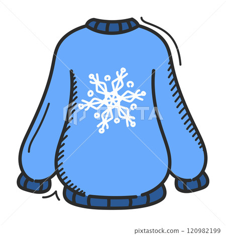 Doodle sweater icon vector isolated Doodle sweater icon vector isolated 120982199