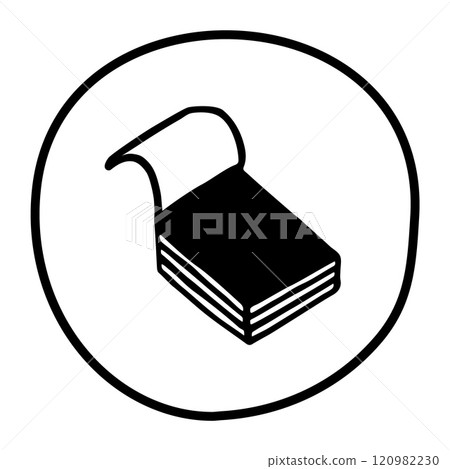 Doodle Notepad icon. Infographic symbol in a circle Doodle Notepad icon. Infographic symbol in a circle 120982230
