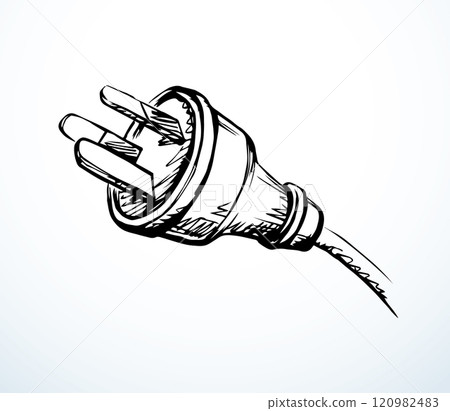 Vector drawing. Plug for electrical outlet 120982483