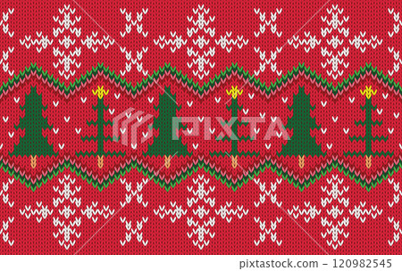 Knitted pattern seamless fabric Christmas winter. traditional knitted pattern vector winter style. Designed for background ,wallpaper ,carpet ,clothing ,knitted pattern ,fabric ,embroidery ,textile 120982545