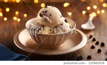 杯裡的巧克力片冰淇淋 120982636