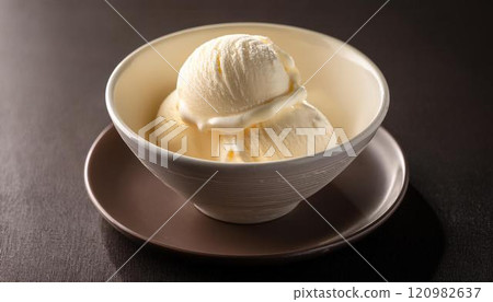 杯子裡的香草冰淇淋 杯子裡的香草冰淇淋 120982637