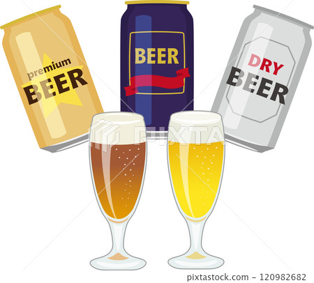 罐裝啤酒和玻璃啤酒 120982682