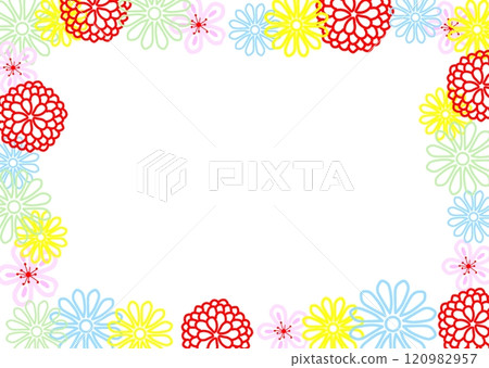 Japanese style floral frame Japanese style floral frame 120982957