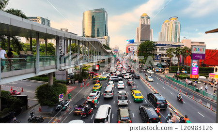 Bangkok traffic jam road Bangkok traffic jam road 120983126
