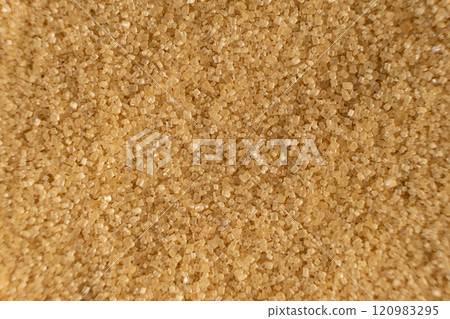 Macro Texture of Unrefined Brown Cane Sugar Demerara. 120983295
