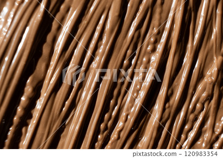 Macro Texture Natural Melted Milk Chocolate Top View Macro Texture Natural Melted Milk Chocolate Top View 120983354