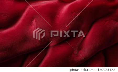 Deep red velvet fabric 120983522
