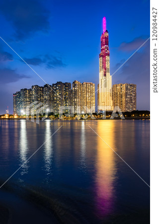 Buildings in the central area of Ho Chi Minh City, along the Saigon River. Buildings in the central area of Ho Chi Minh City, along the Saigon River. 120984427