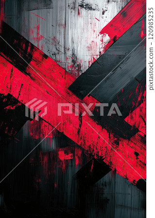 Collection of abstract red and black patterns with bold, dynamic designs, perfect for creative backgrounds and artistic projects 120985235