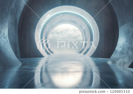 Collection of futuristic portal visuals with glowing neon lights, sci-fi aesthetics, and surreal atmospheres for creative projects Collection of futuristic portal visuals with glowing neon lights, sci-fi aesthetics, and surreal atmospheres for creative projects 120985310