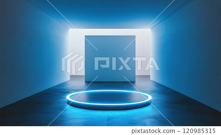 Collection of futuristic portal visuals with glowing neon lights, sci-fi aesthetics, and surreal atmospheres for creative projects 120985315