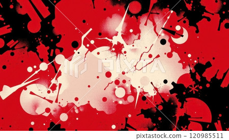 Collection of dramatic crime scene visuals with blood splatters, silhouettes, and eerie red tones for thriller or horror themes 120985511