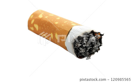 One burnt cigarette butt, a small trace of harm One burnt cigarette butt, a small trace of harm 120985565
