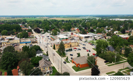 Aerial of Exeter, Ontario, Canada 120985629