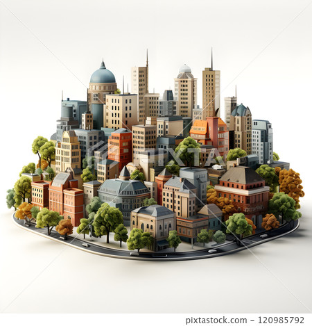 isometric city architecture cityscape urban building modern illustration generativeai. isometric line town street exterior downtown design landscape construction district house. 120985792