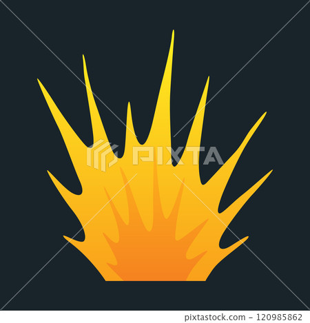 Explosion animation. Animation for game of the explosion effect. Cartoon animation for game. Exploding effect. Hand drawn vector illustration 120985862