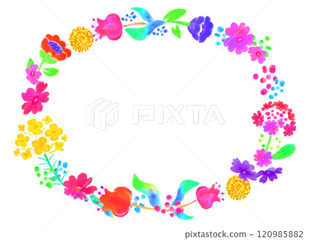 水彩觸摸花框（向量） 120985882