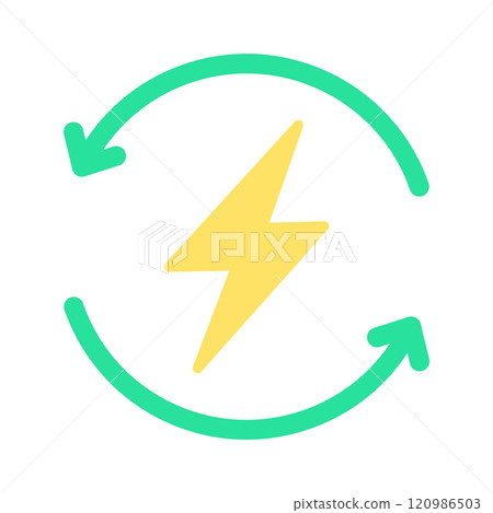 Renewable energy icon. Solar energy symbol. 120986503