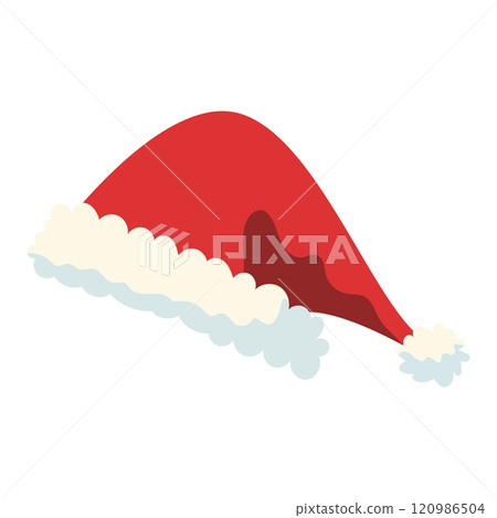 Santa claus hat cartoon style isolated on white background. Merry Christmas and Happy New Year. 120986504