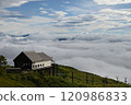 Hakuba Happoone in the Hakuba area of Nagano Prefecture, the middle slopes of Mt. Karamatsu in the Northern Alps, the sea of clouds at Happoike Pond and the ropeway 120986833