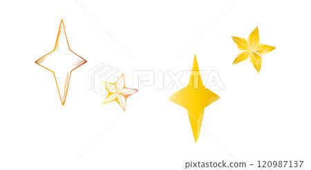 Vector set of Moroccan arabian mosaic, crescent stars. Graphic illustration isolated on white background. Muslim hand drawn line sketch, holiday Ramadan Kareem or Eid Al Adha 2025. For designers 120987137
