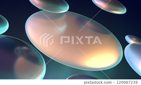 3D illustration of a colorful group of lenses 3D illustration of a colorful group of lenses 120987239