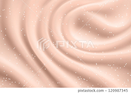 Gentle mocha mousse beige swirl wave pattern with glowing elements. Modern trendy tone hue shade 120987345