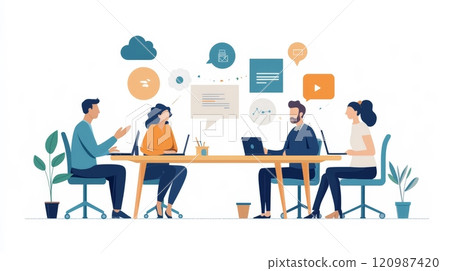 Collaborative Team Meeting and Brainstorming Session 120987420