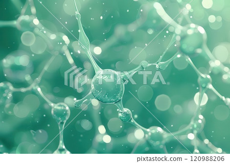 Abstract 3D illustration of interconnected cells, representing a network or a biological system. Abstract 3D illustration of interconnected cells, representing a network or a biological system. 120988206