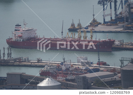 Novorossiysk, Russia 08.18.2023 Port cranes,Black Sea port Krasnodar Territory Novorossiysk Novorossiysk, Russia 08.18.2023 Port cranes,Black Sea port Krasnodar Territory Novorossiysk 120988769