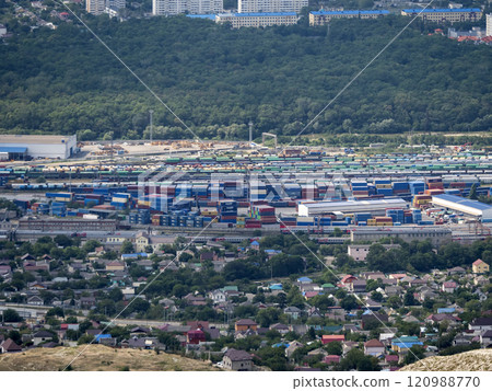 Novorossiysk, Russia 08.18.2023 Port cranes,Black Sea port Krasnodar Territory Novorossiysk Novorossiysk, Russia 08.18.2023 Port cranes,Black Sea port Krasnodar Territory Novorossiysk 120988770