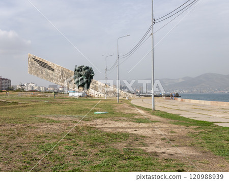 NOVOROSSIYSK RUSSIA - SEPTEMBER 02 2023 Ensemble-memorial Malaya Zemlya in the hero city of Novorossiysk NOVOROSSIYSK RUSSIA - SEPTEMBER 02 2023 Ensemble-memorial Malaya Zemlya in the hero city of Novorossiysk 120988939