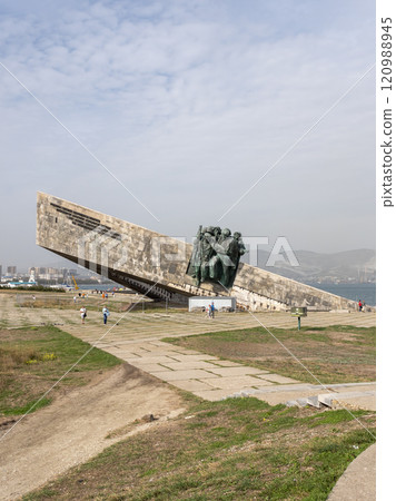 NOVOROSSIYSK RUSSIA - SEPTEMBER 02 2023 Ensemble-memorial Malaya Zemlya in the hero city of Novorossiysk NOVOROSSIYSK RUSSIA - SEPTEMBER 02 2023 Ensemble-memorial Malaya Zemlya in the hero city of Novorossiysk 120988945