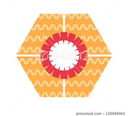 Hexagon bow decorated gift box 120988963