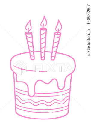 Three candles cake birthday dessert Three candles cake birthday dessert 120988967