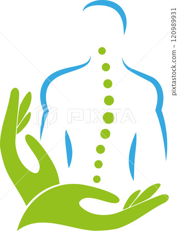 orthopedics, physiotherapy, spine, massage, logo, background 120989931