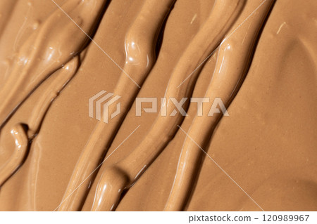 Real Melted Milk Chocolate Top View, Chocolate Texture. Real Melted Milk Chocolate Top View, Chocolate Texture. 120989967