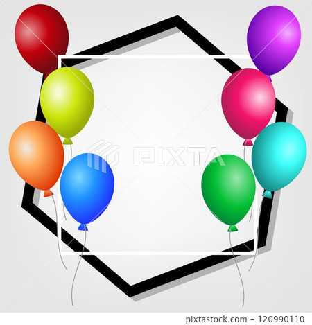Frame with colorful balloons. Frame with colorful balloons. 120990110