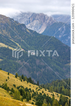Sella Pass, Italian Alps, Dolomites, Italy Sella Pass, Italian Alps, Dolomites, Italy 120990421