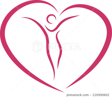 woman, heart, gynecologist, physiotherapy, logo, background 120990602