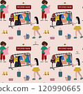 Shop clothes pattern second hand vector artwork  120990665