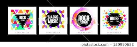 Rock and House Music Festival Logo Design Vector Set Rock and House Music Festival Logo Design Vector Set 120990688