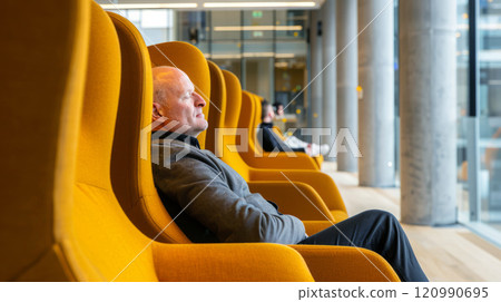 Exhausted Office Worker Takes a Break. Stress, Burnout, and Work-Life Balance in Modern Workspaces 120990695