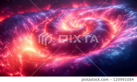 A vivid, spiraling galaxy of pink and orange hues, exuding energy and cosmic vibrance A vivid, spiraling galaxy of pink and orange hues, exuding energy and cosmic vibrance 120991084