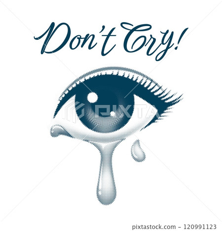 Halftone eye with tears 120991123